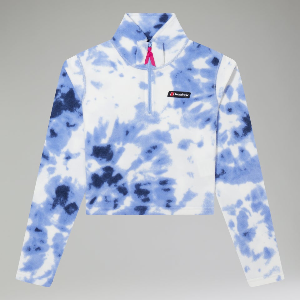 Women's Prism Crop Half Zip Fleece - Light Purple / White