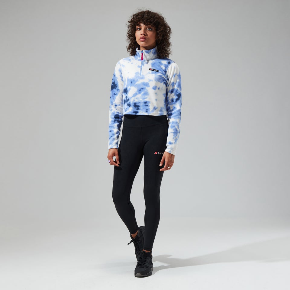 Women's Prism Crop Half Zip Fleece - Light Purple / White