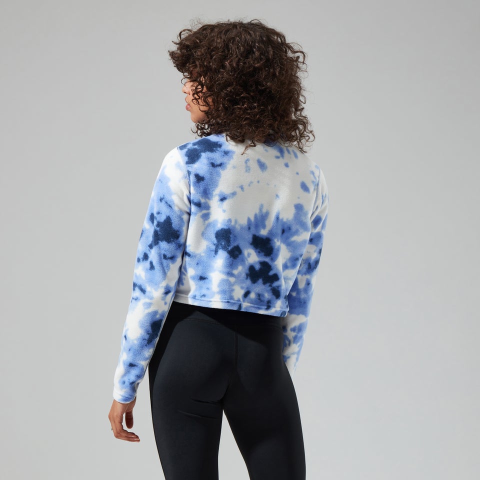 Women's Prism Crop Half Zip Fleece - Light Purple / White