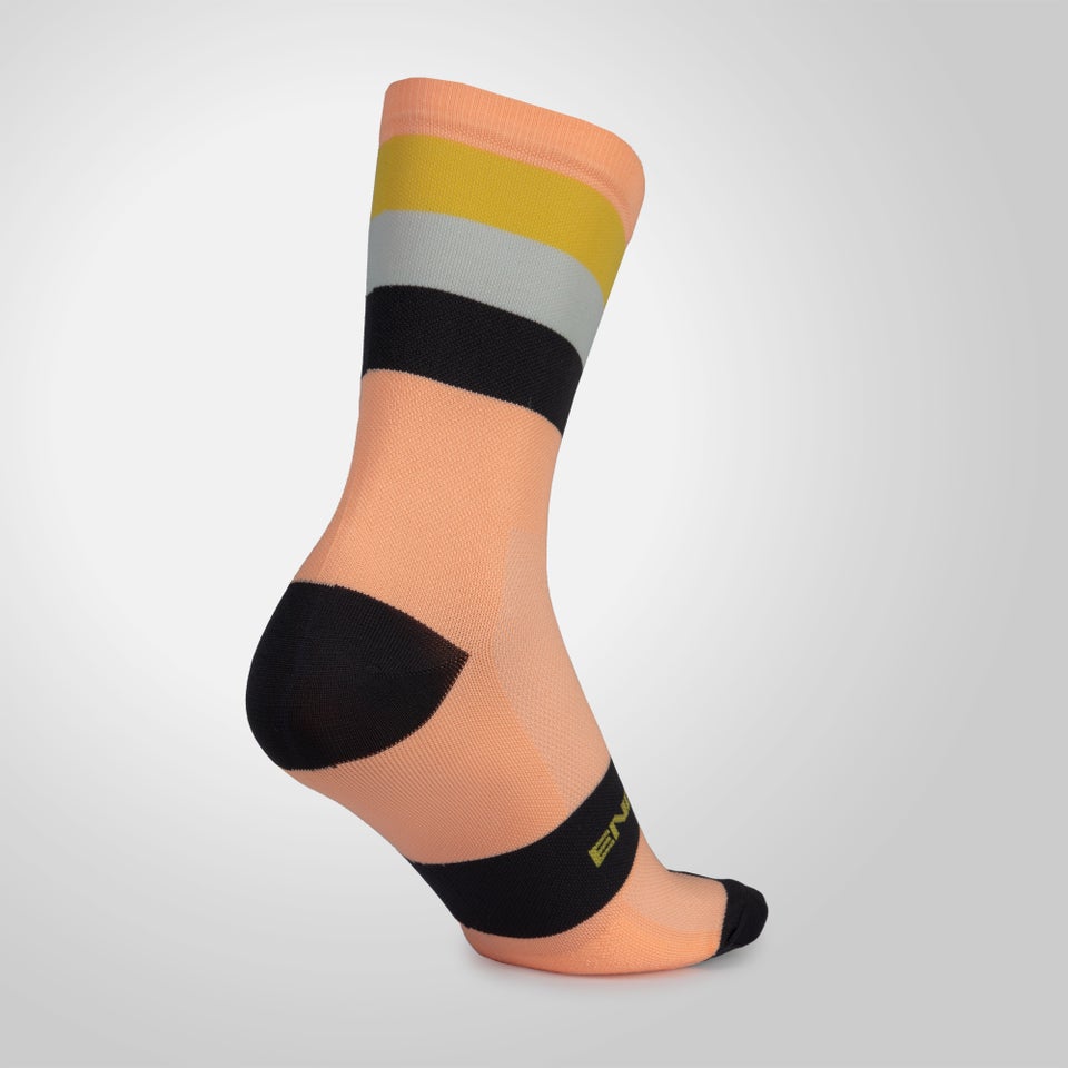 Bandwidth Streifensocken für Herren - Neon Peach