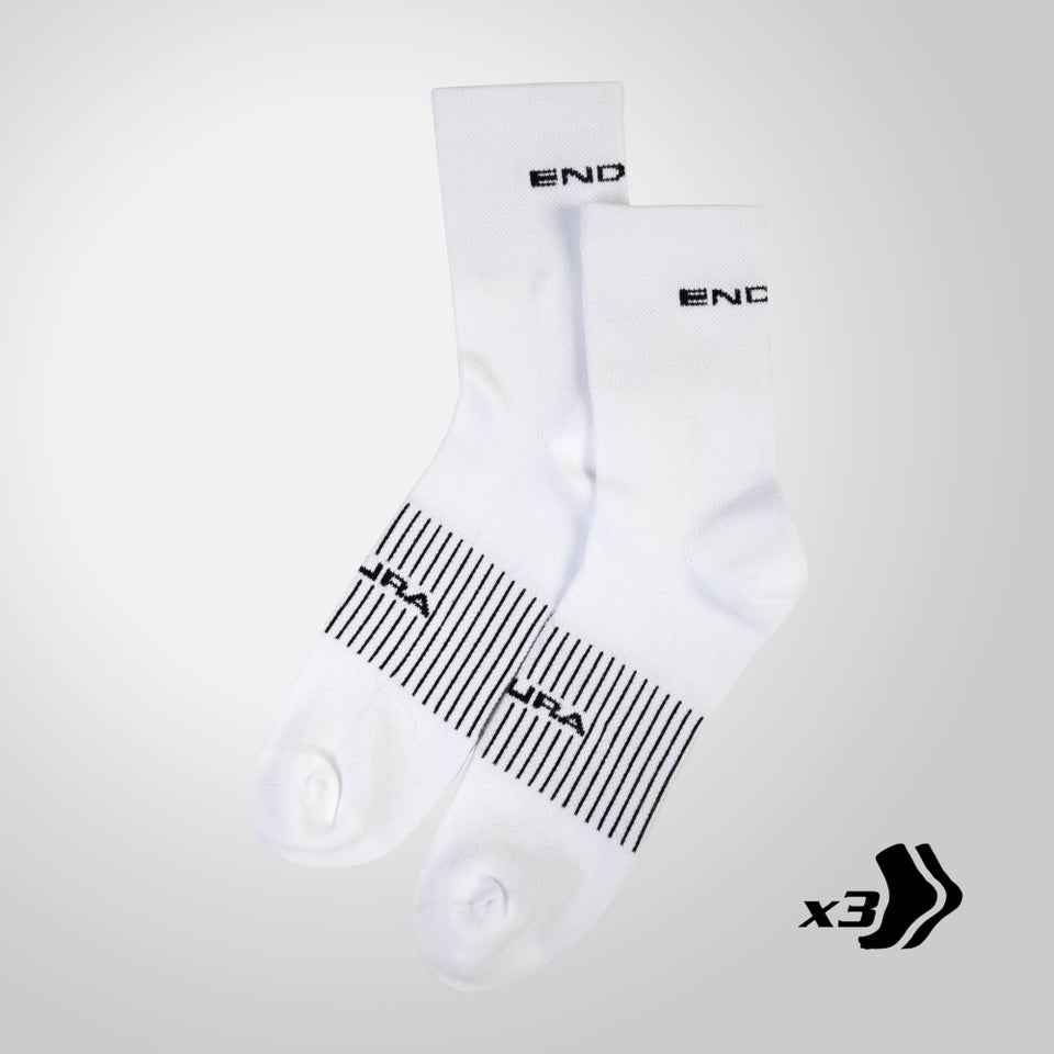 COOLMAX® Stripe Socks Triple Pack - White