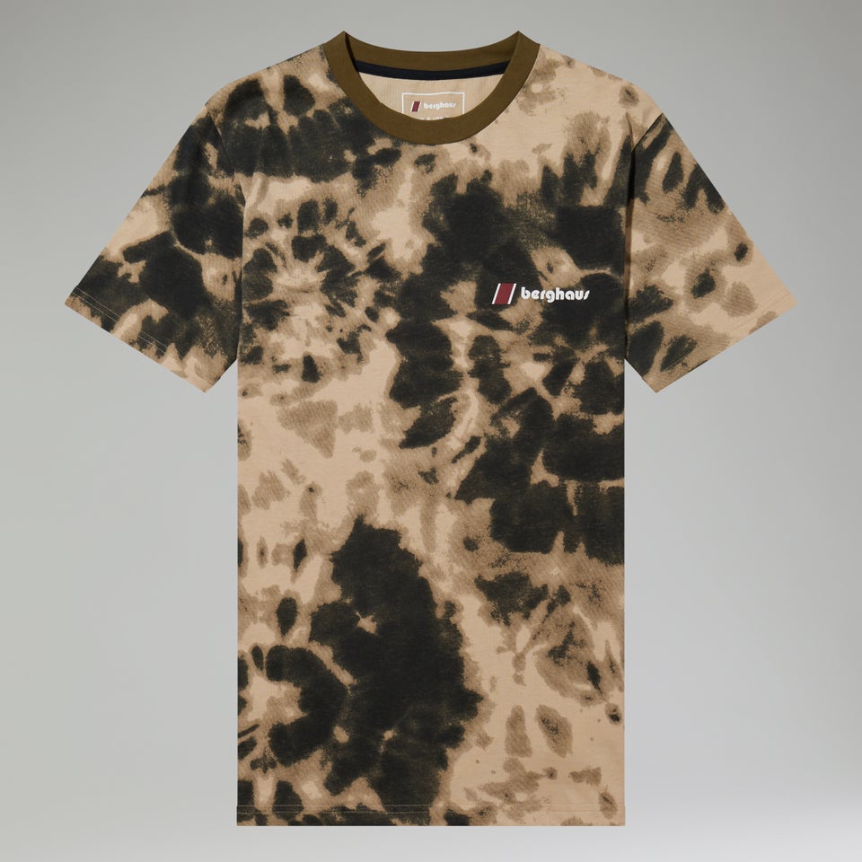 Unisex Organic Heritage Front & Back Logo Tee - Natural/Dark Green