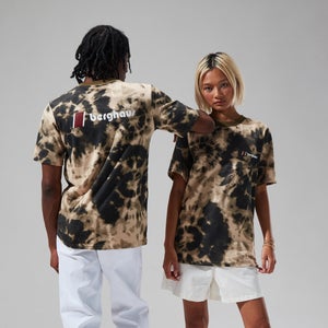 Unisex Organic Heritage Front & Back Logo Tee - Natural/Dark Green