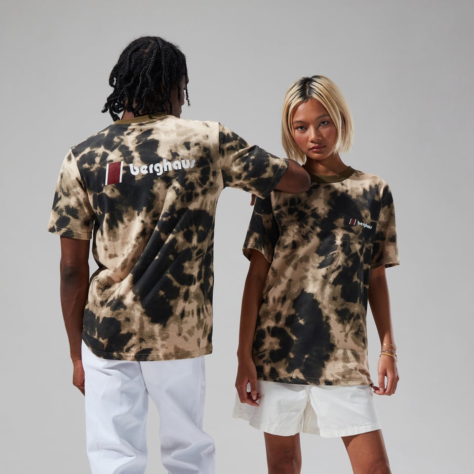 Unisex Organic Heritage Front & Back Logo Tee - Natural/Dark Green