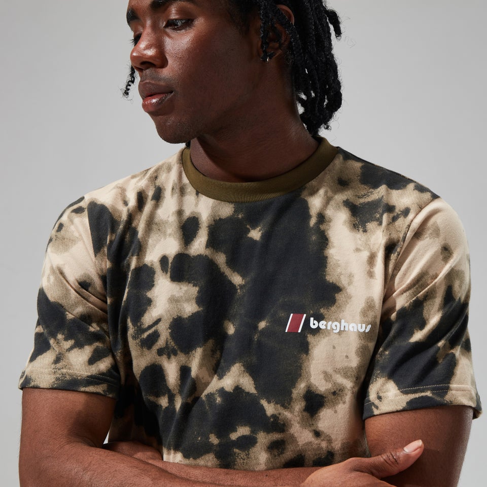 Unisex Organic Heritage Front & Back Logo Tee - Natural/Dark Green