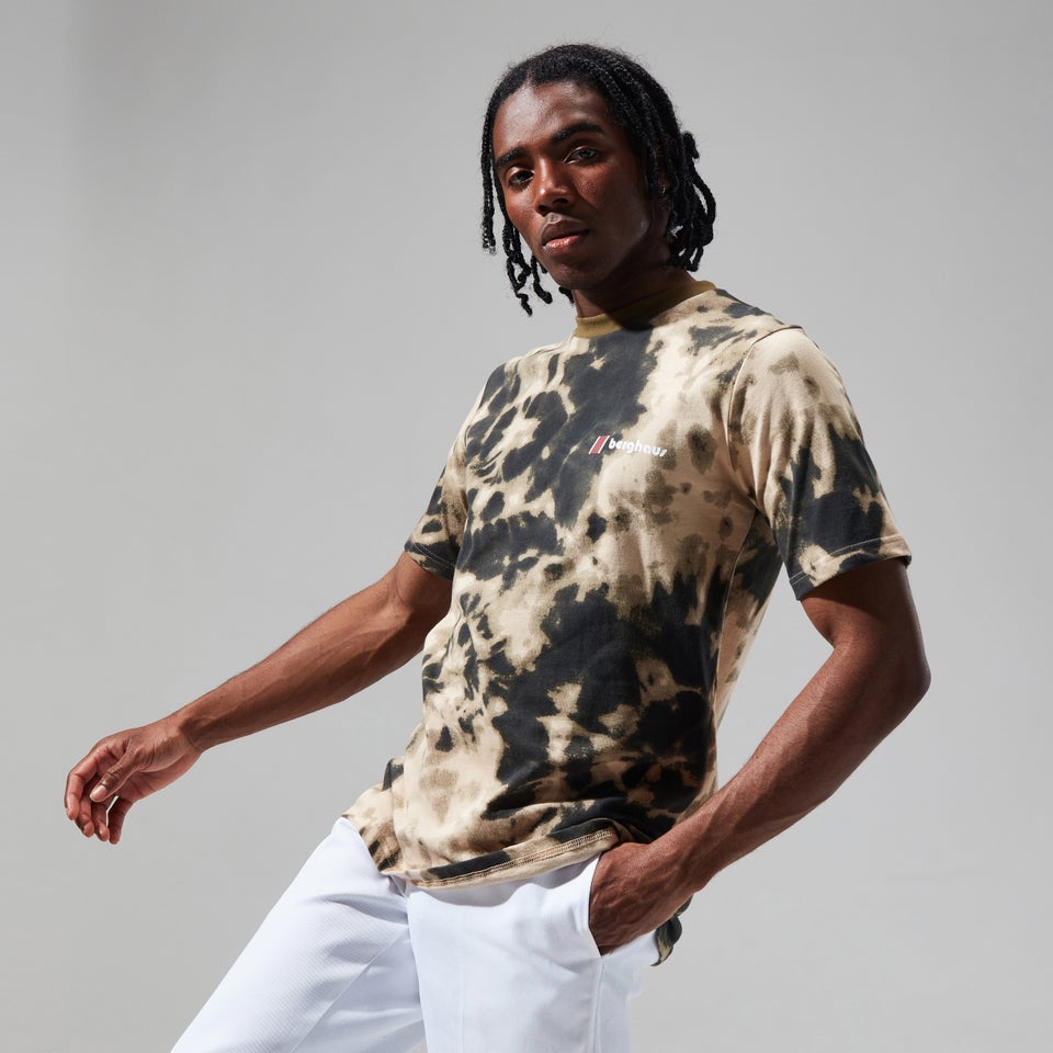 Unisex Organic Heritage Front & Back Logo Tee - Natural/Dark Green