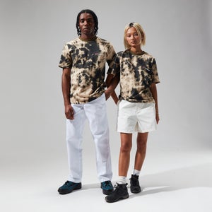 Unisex Organic Heritage Front & Back Logo Tee - Natural/Dark Green