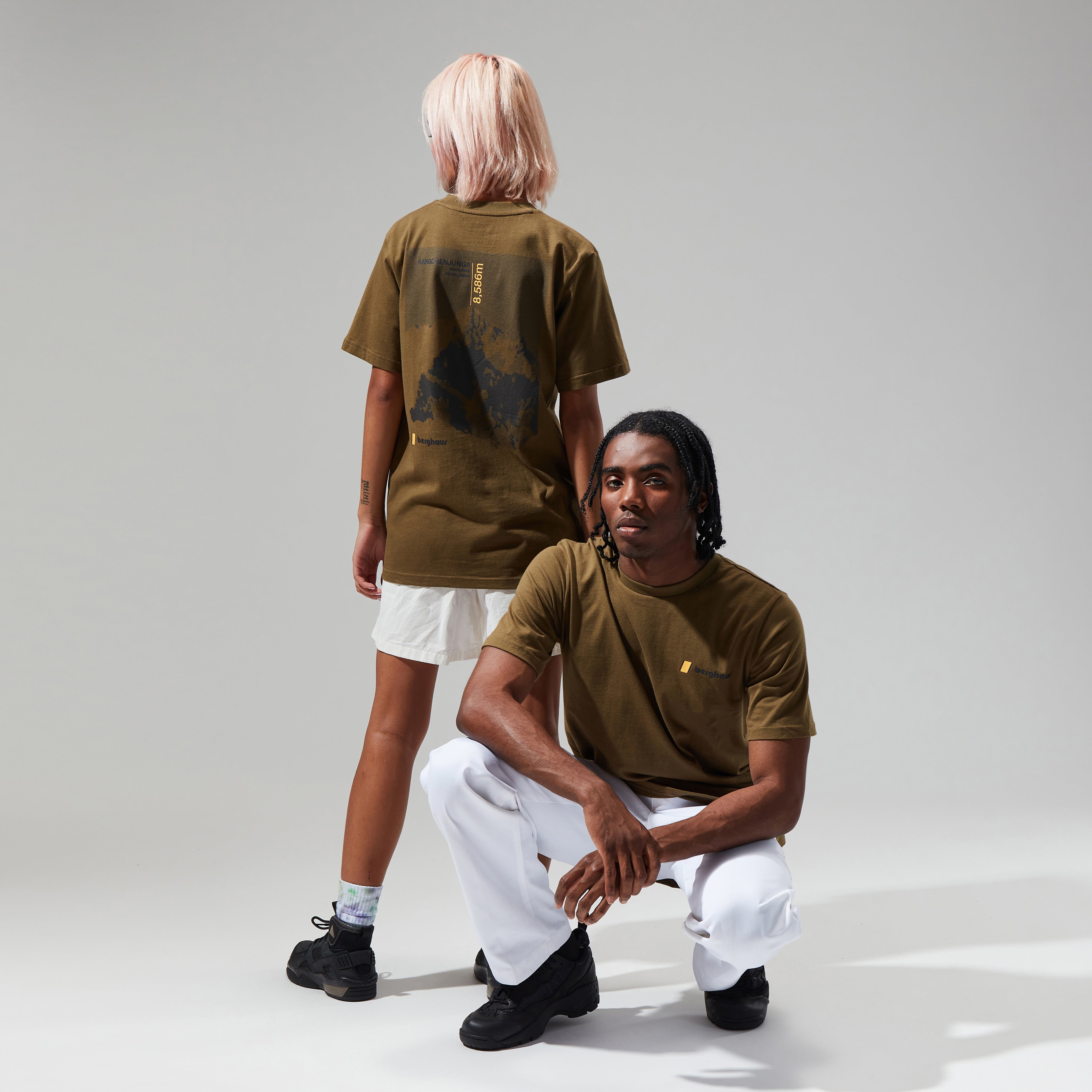 Unisex Kanchenjunga Static T Shirt - Dark Green