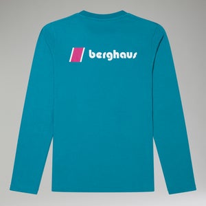 Unisex Organic Heritage Front & Back Logo Long Sleeve Tee - Turquoise