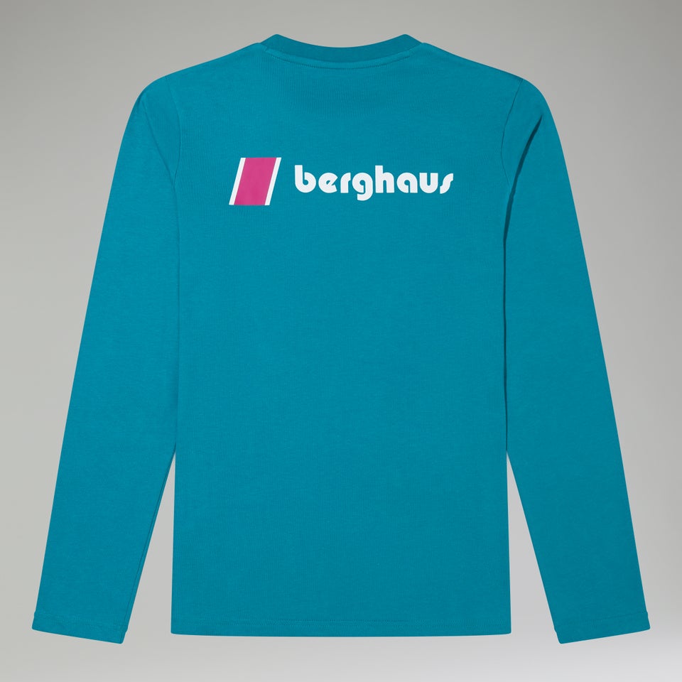 Unisex Organic Heritage Front & Back Logo Long Sleeve Tee - Turquoise