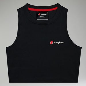 Women's Red Point Cropped Tank - Black