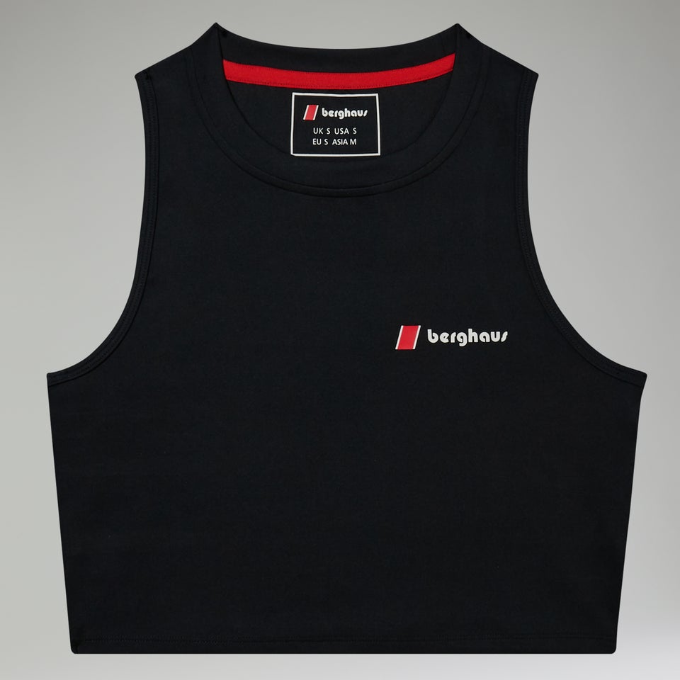 Women's Red Point Cropped Tank - Black