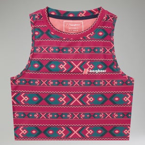 Women's Red Point Cropped Tank Dark Turquoise/Pink - XS