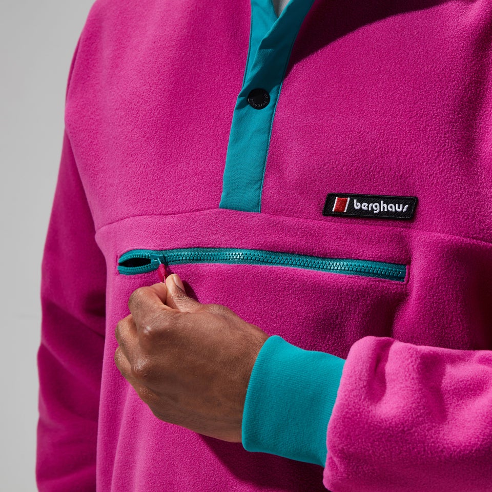 Unisex Polarplus Fleece Crew - Pink/Dark Turquoise
