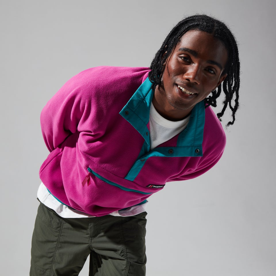 Unisex Polarplus Fleece Crew - Pink/Dark Turquoise