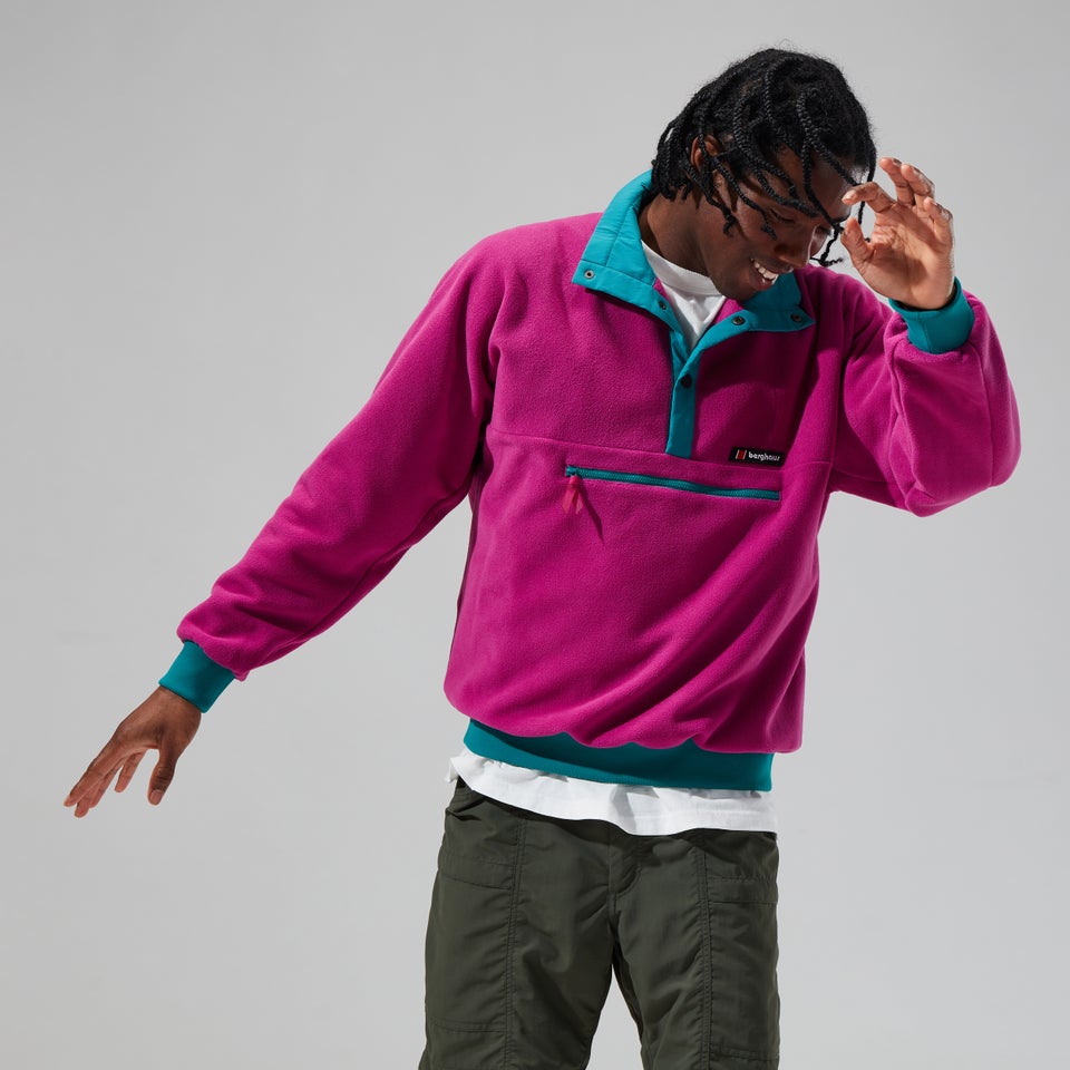 Unisex Polarplus Fleece Crew - Pink/Dark Turquoise