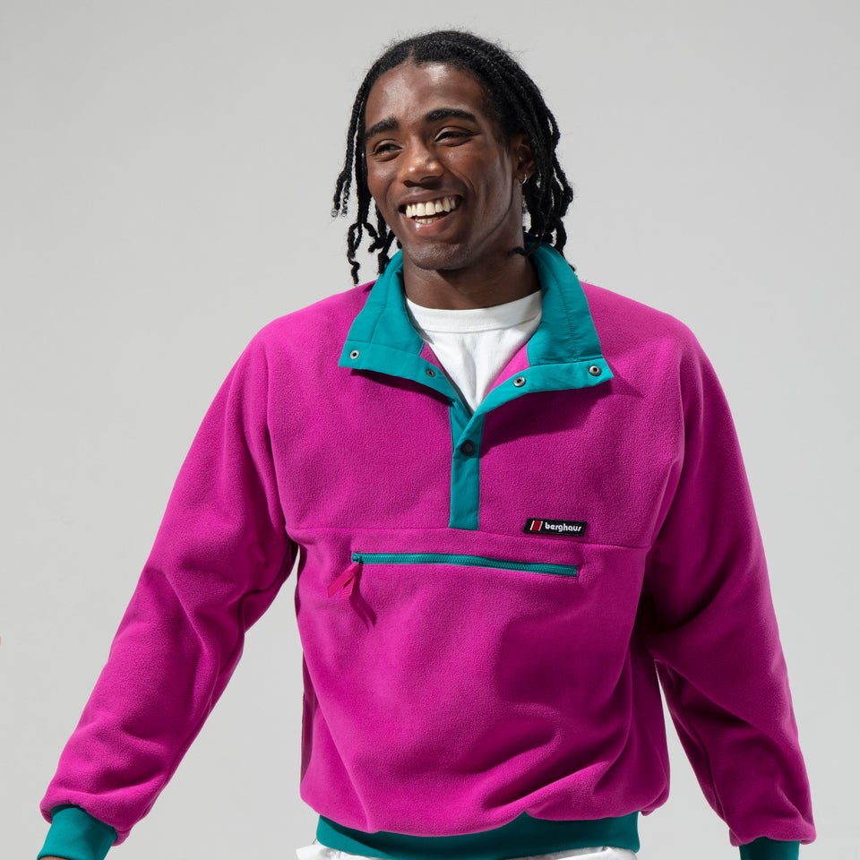 Unisex Polarplus Fleece Crew - Pink/Dark Turquoise