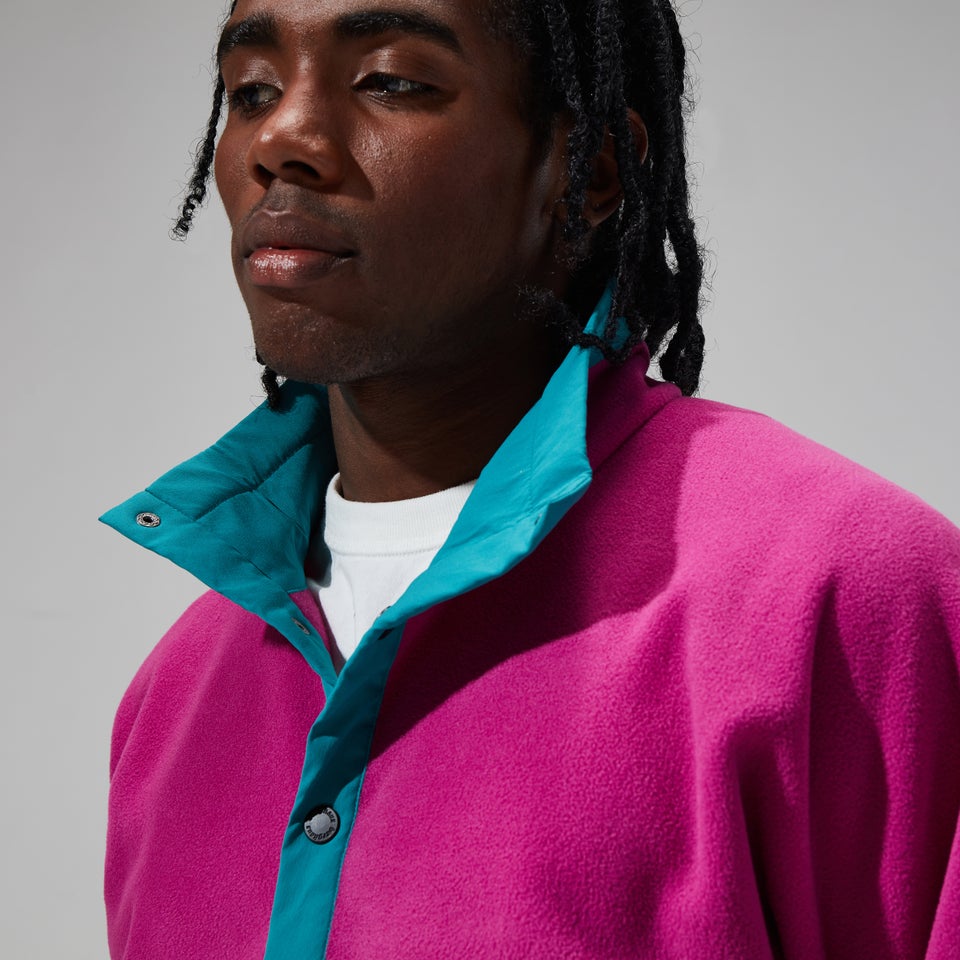 Unisex Polarplus Fleece Crew - Pink/Dark Turquoise