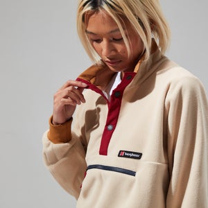 Unisex Polarplus Fleece Crew - Natural/Brown/Dark Red