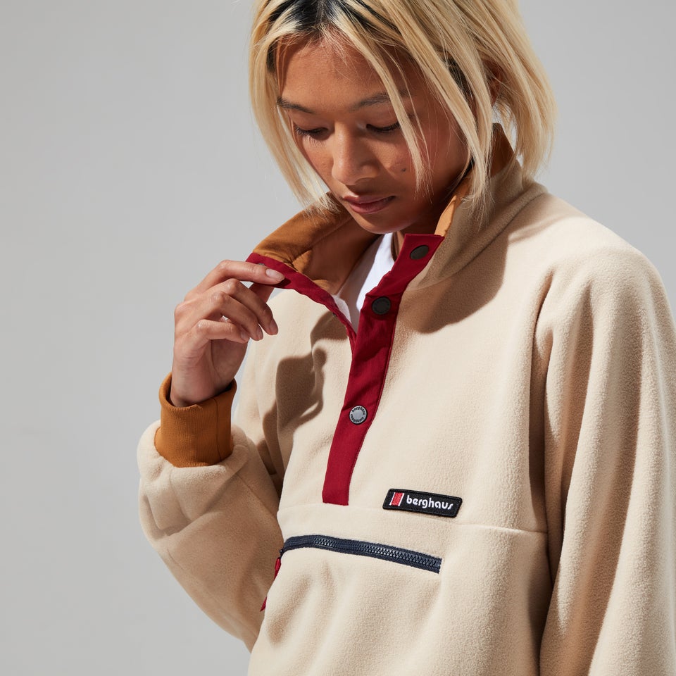 Unisex Polarplus Fleece Crew - Natural/Brown/Dark Red