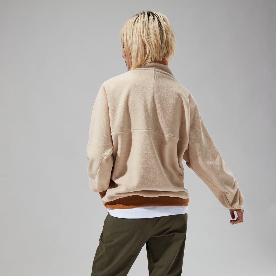 Unisex Polarplus Fleece Crew - Natural/Brown/Dark Red