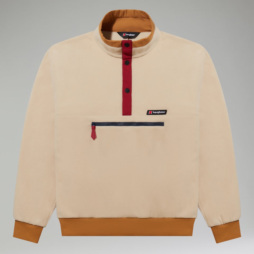 Unisex Polarplus Fleece Crew - Natural/Brown/Dark Red