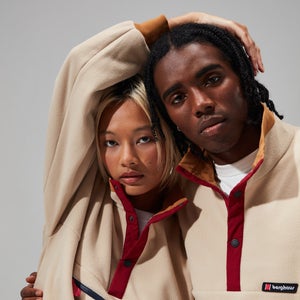 Unisex Polarplus Fleece Crew - Natural/Brown/Dark Red