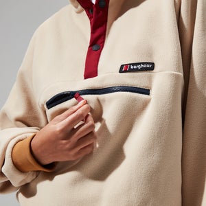 Unisex Polarplus Fleece Crew - Natural/Brown/Dark Red