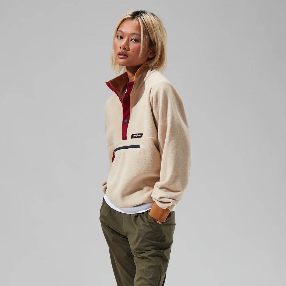 Unisex Polarplus Fleece Crew - Natural/Brown/Dark Red