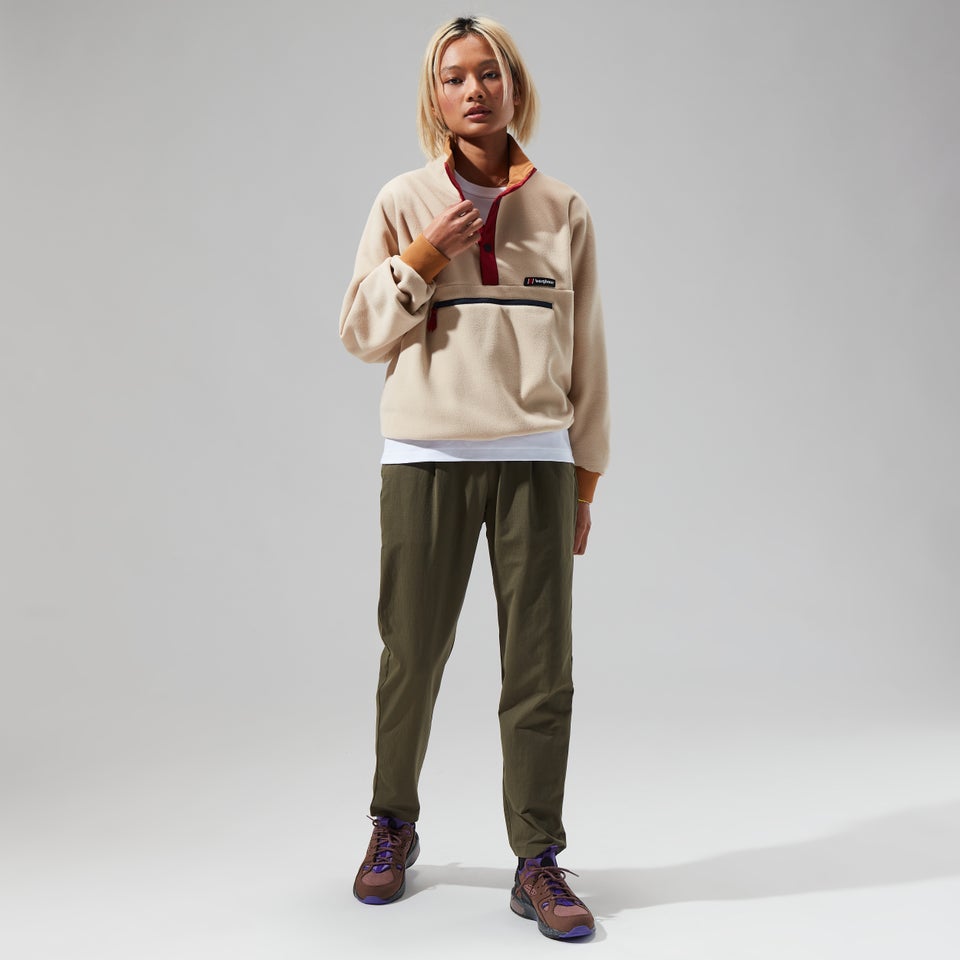 Unisex Polarplus Fleece Crew - Natural/Brown/Dark Red