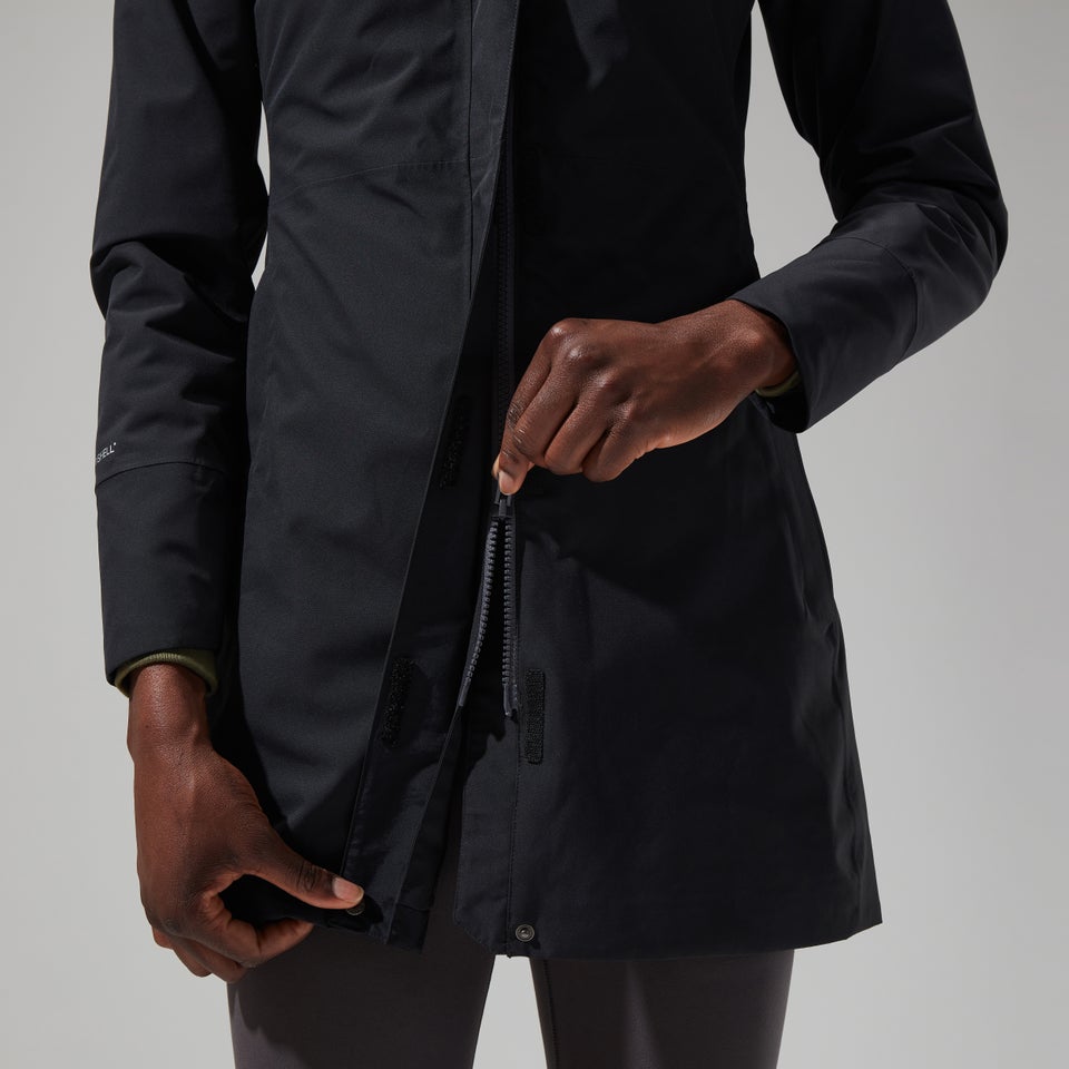 Omeara Lange Jacken für Damen - Schwarz