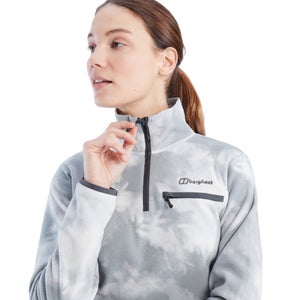 Navala Half Zip Fleece für Damen - Hellgrau/Weiß