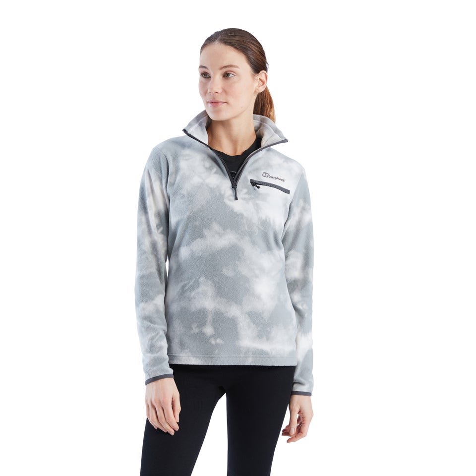 Navala Half Zip Fleece für Damen - Hellgrau/Weiß