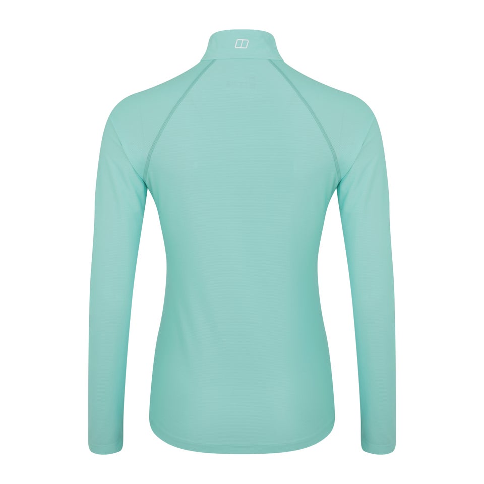 Women's 24/7 Long Sleeve Zip Base Layer - Light Green