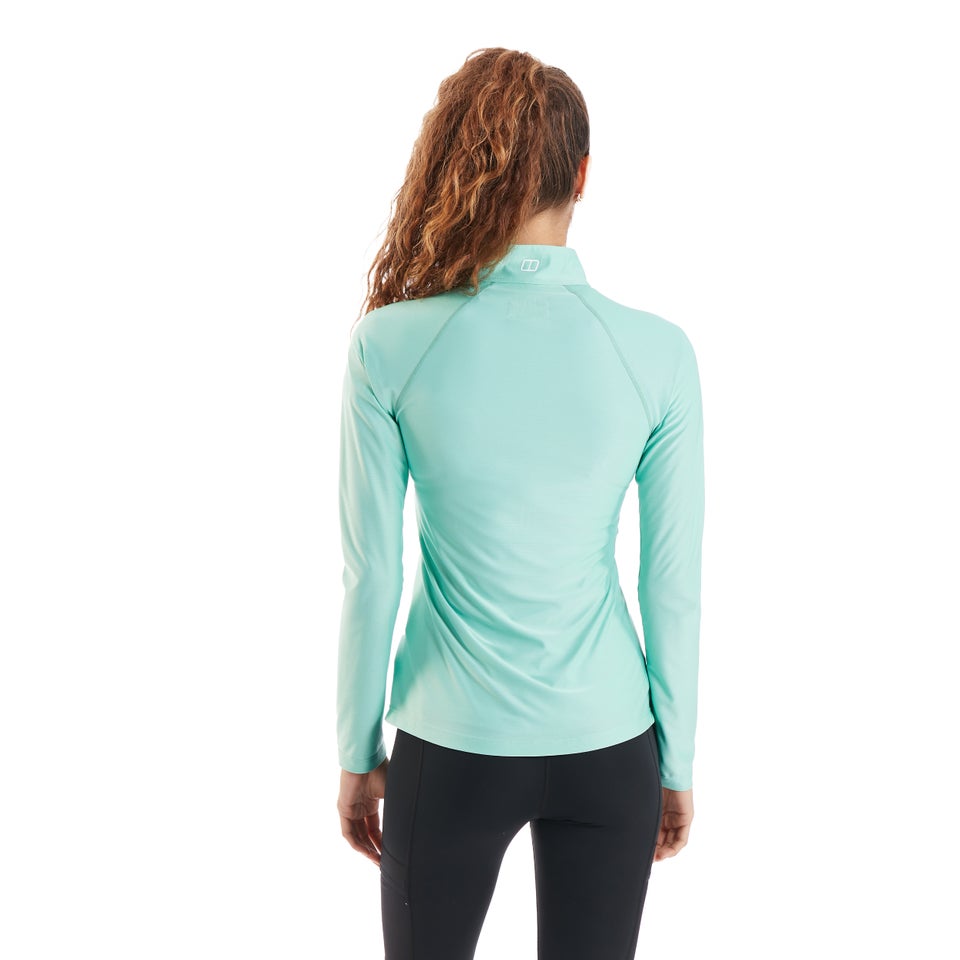 Women's 24/7 Long Sleeve Zip Base Layer - Light Green