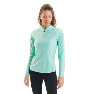 Women's 24/7 Long Sleeve Zip Base Layer - Light Green