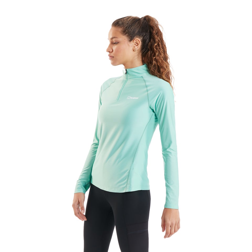 Women's 24/7 Long Sleeve Zip Base Layer - Light Green
