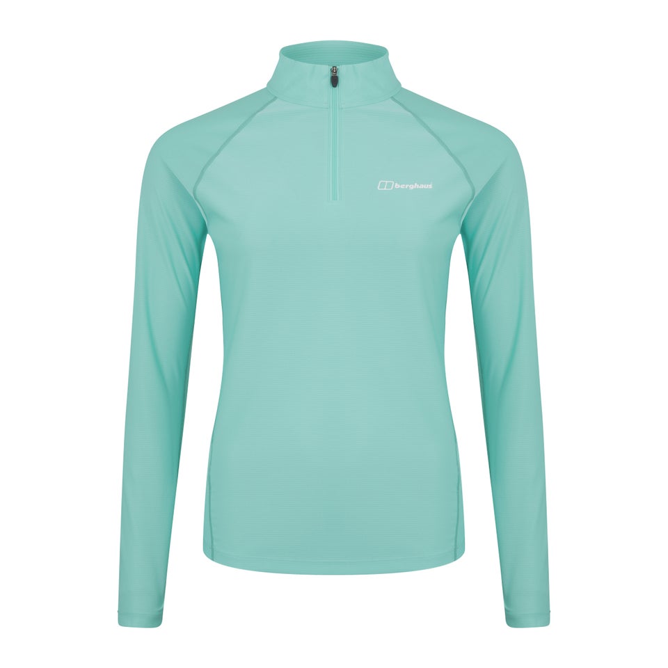 Women's 24/7 Long Sleeve Zip Base Layer - Light Green