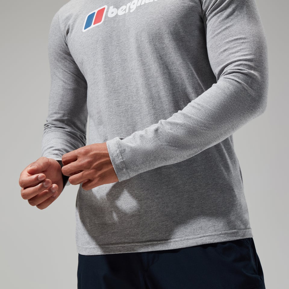 Men's Big Logo Long Sleeve Tee Dark Grey