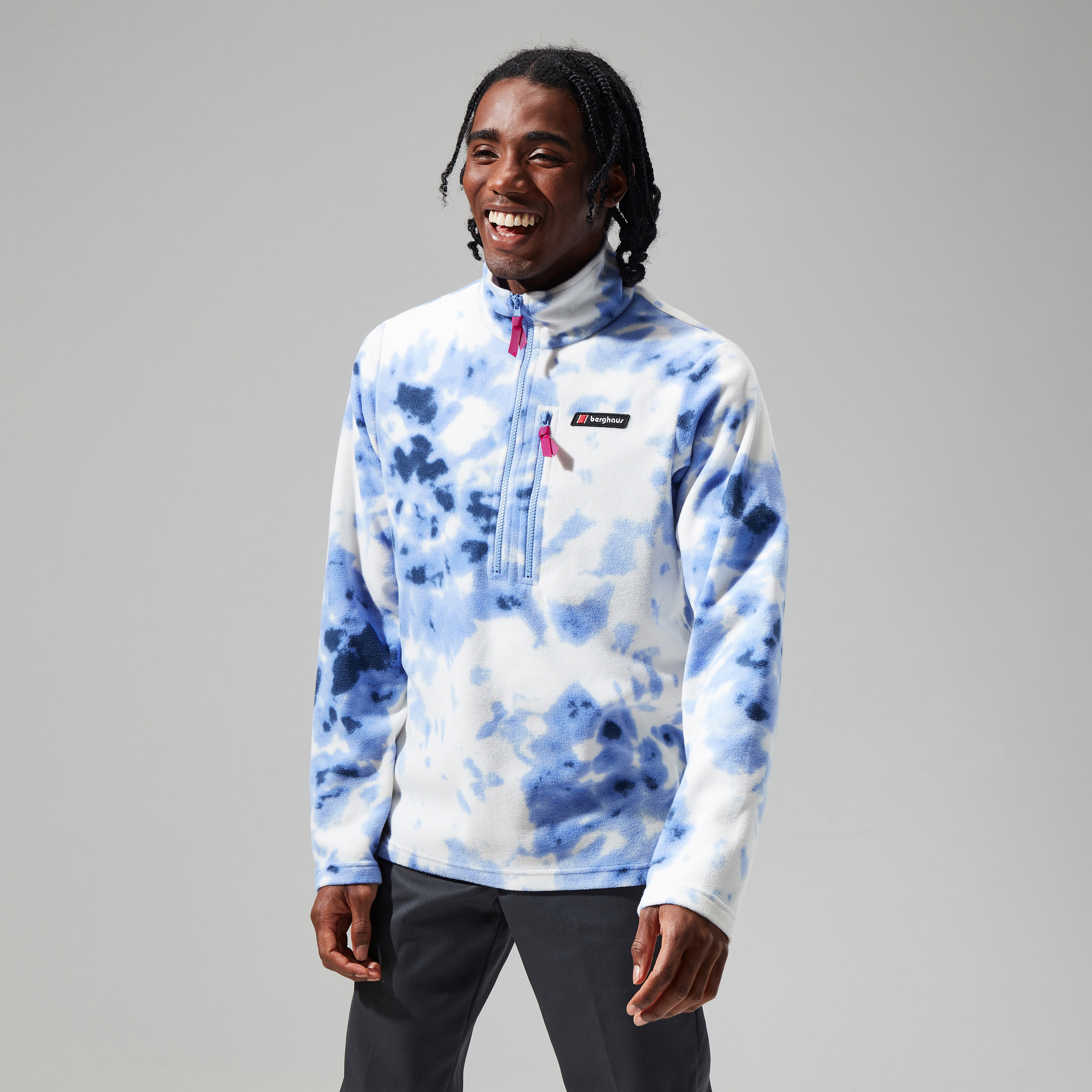 Unisex Prism Print Trango Half-zip Fleece - Light Purple / White