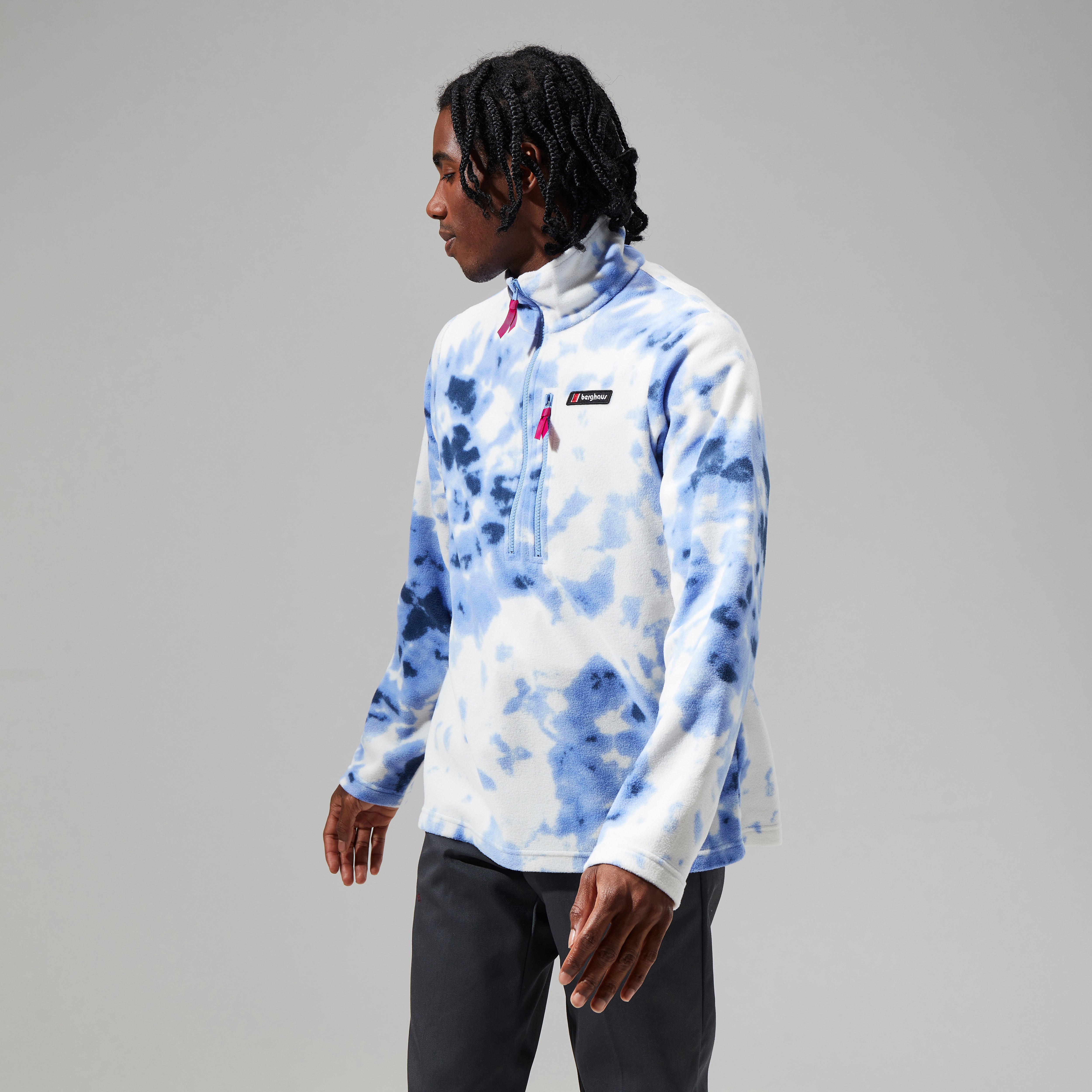 Unisex Prism Print Trango Half-zip Fleece - Light Purple / White