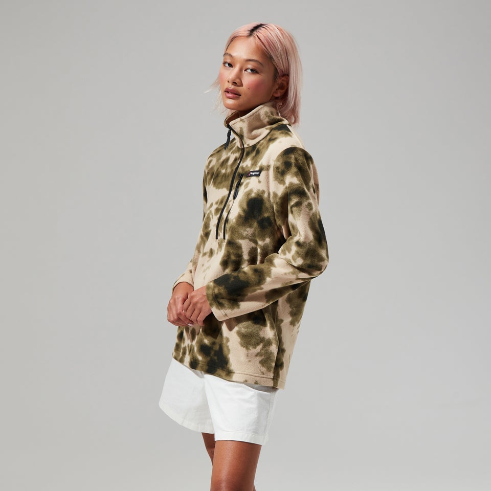 Unisex Prism Print Trango Half-zip Fleece - Natural / Dark Green