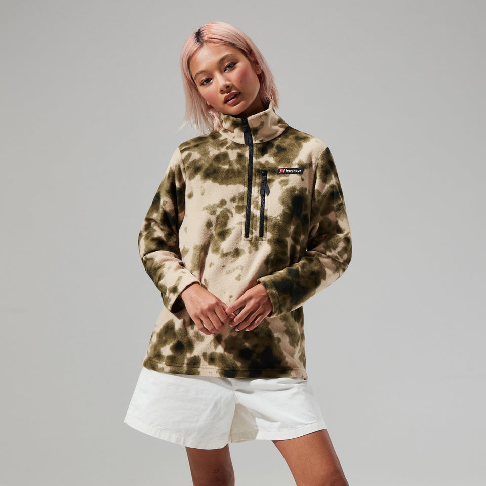 Unisex Prism Print Trango Half-zip Fleece - Natural / Dark Green