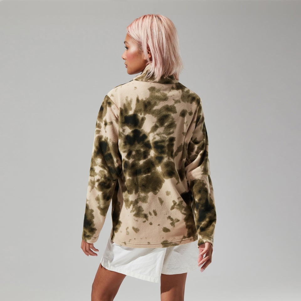 Unisex Prism Print Trango Half-zip Fleece - Natural / Dark Green