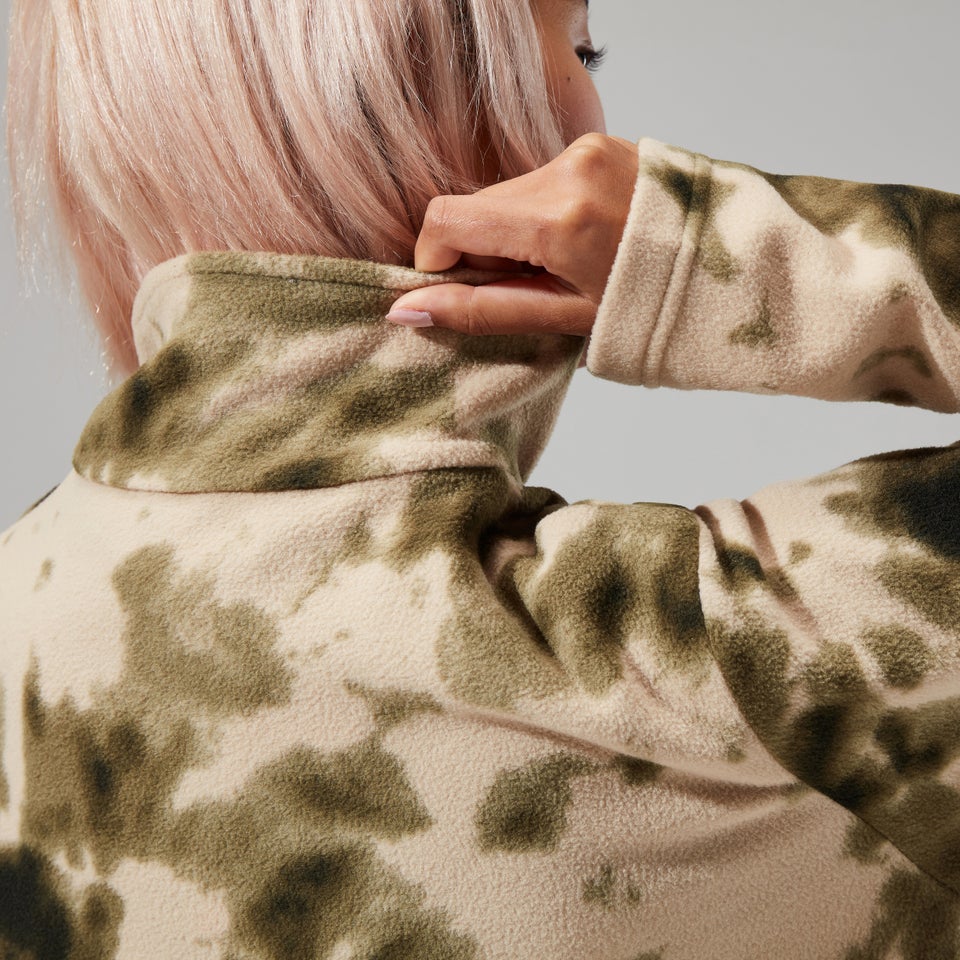 Unisex Prism Print Trango Half-zip Fleece - Natural / Dark Green