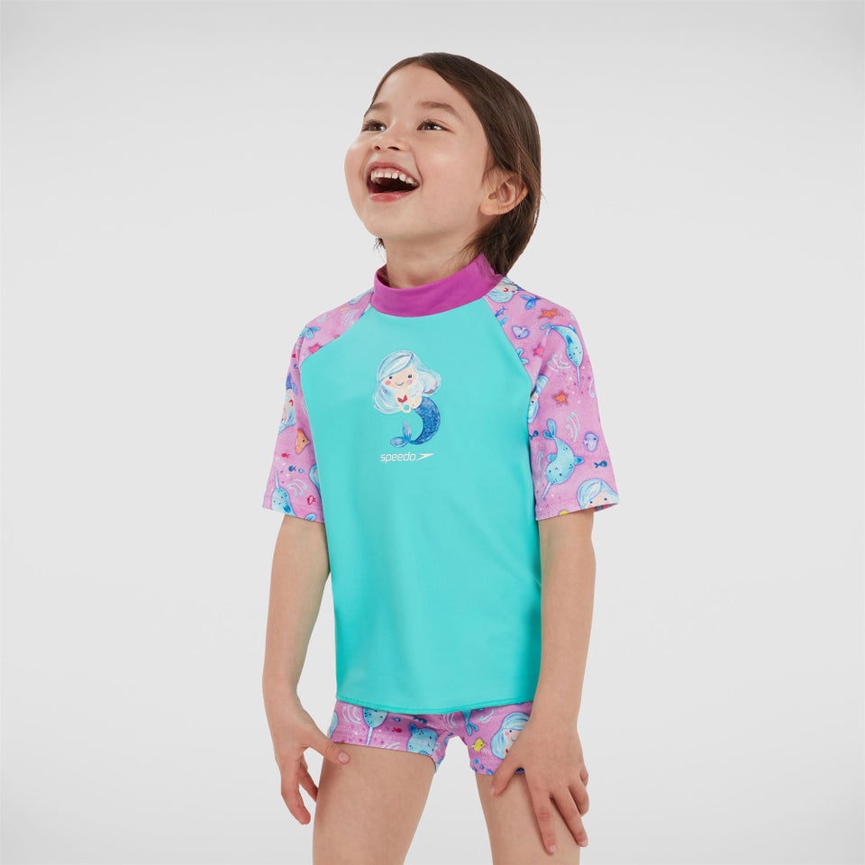 Ensemble Fille de protection solaire Printed vert/rose