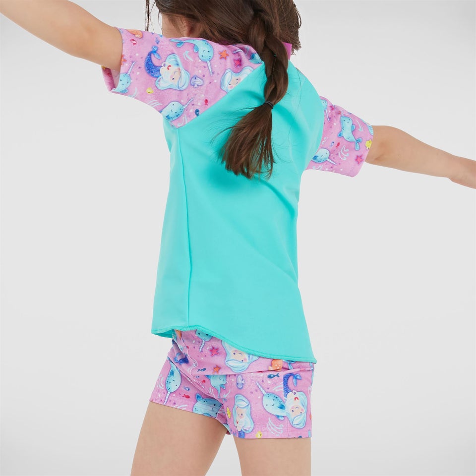 Ensemble Fille de protection solaire Printed vert/rose