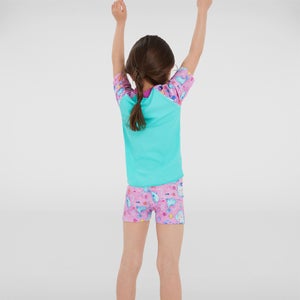 Ensemble Fille de protection solaire Printed vert/rose