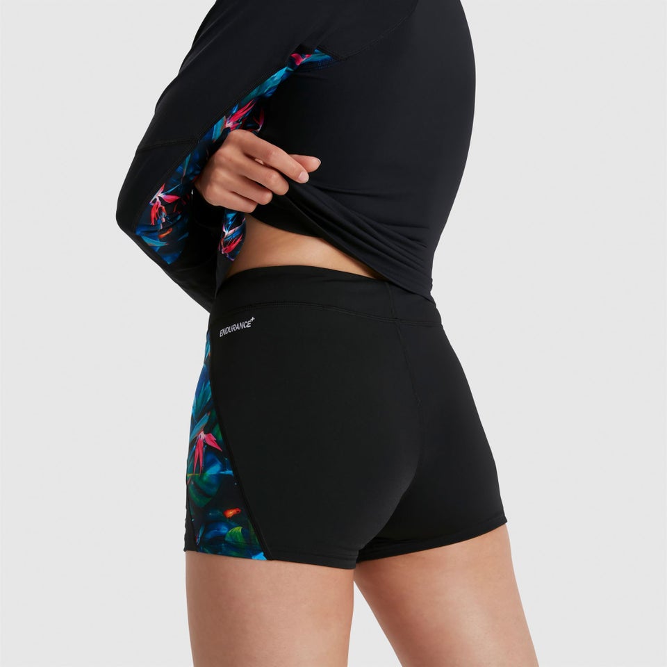 Women's Printed Sun Protection Shorts Black/Pink