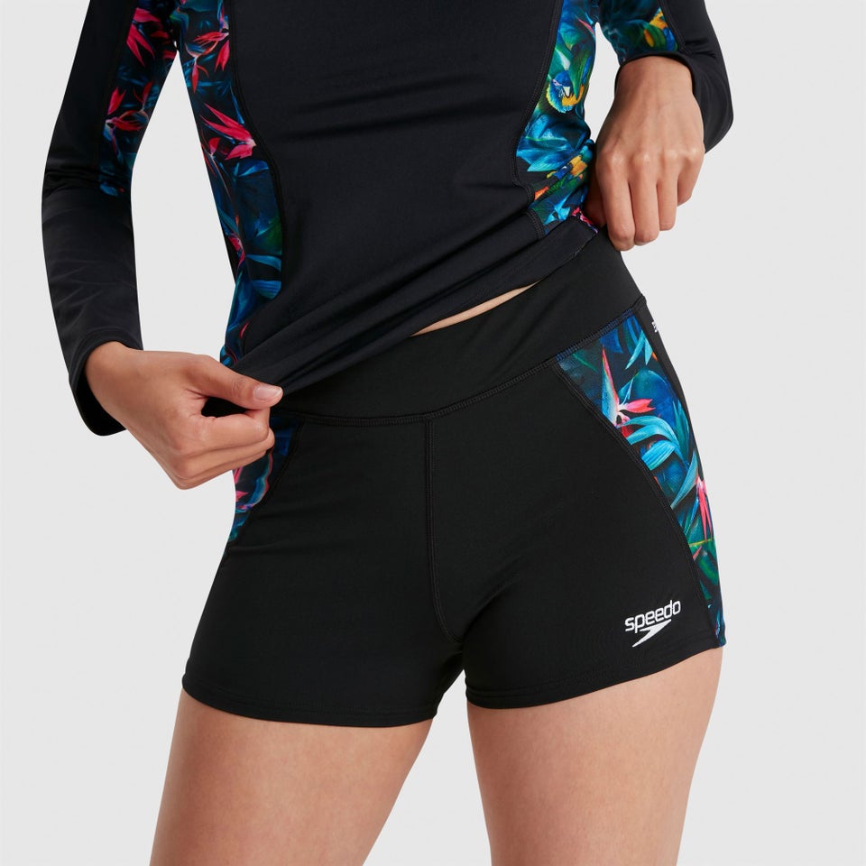 Women's Printed Sun Protection Shorts Black/Pink